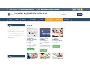 École Supérieure en Sciences Appliquées de Tlemcen's official website homepage screenshot