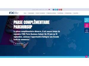 EDC Paris Business School's official website homepage screenshot
