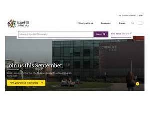 Edge Hill University's official website homepage screenshot