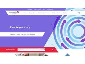 Edinburgh Napier University's official website homepage screenshot