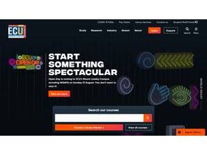 Edith Cowan University's official website homepage screenshot