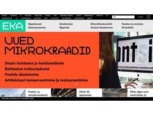 Eesti Kunstiakadeemia's official website homepage screenshot