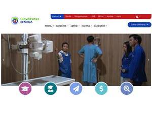 Efarina University's official website homepage screenshot