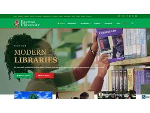 Egerton University's official website homepage screenshot