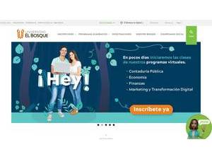 El Bosque University's official website homepage screenshot