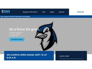 Elizabethtown College's official website homepage screenshot