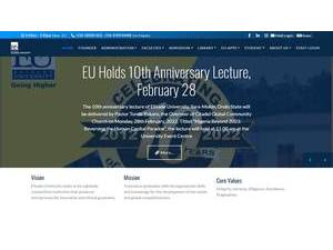 Elizade University's official website homepage screenshot
