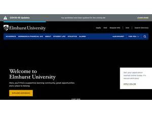 Elmhurst University's official website homepage screenshot