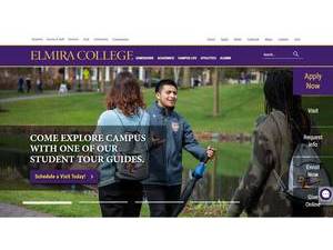 Elmira College's official website homepage screenshot