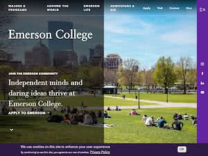 Emerson College's official website homepage screenshot