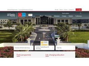 Emirates Aviation University's official website homepage screenshot