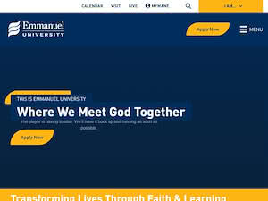 Emmanuel University's official website homepage screenshot