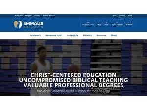 Emmaus University's official website homepage screenshot