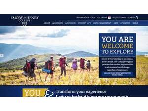 Emory & Henry College's official website homepage screenshot