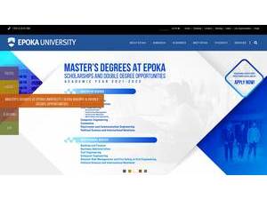 Epoka University's official website homepage screenshot