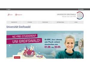 Ernst-Moritz-Arndt-Universität Greifswald's official website homepage screenshot