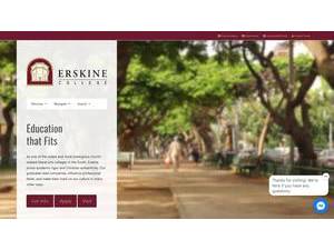 Erskine College's official website homepage screenshot