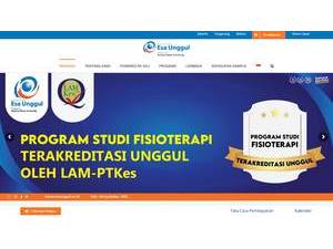 Esa Unggul University's official website homepage screenshot