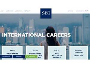 ESCE International Business School's official website homepage screenshot