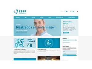 Escola Superior de Enfermagem do Porto's official website homepage screenshot