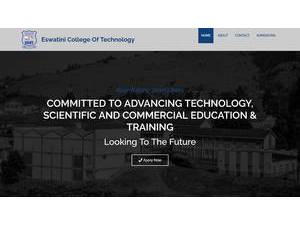Eswatini College of Technology's official website homepage screenshot