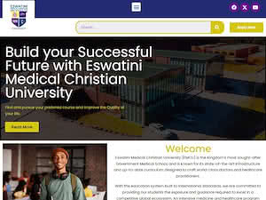 Eswatini Medical Christian University's official website homepage screenshot