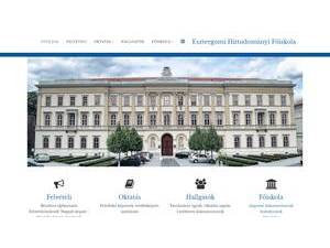 Esztergom Theological College's official website homepage screenshot