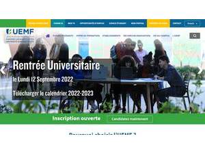 Euro-Mediterranean University of Fez's official website homepage screenshot