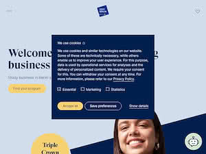 European School of Management and Technology's official website homepage screenshot