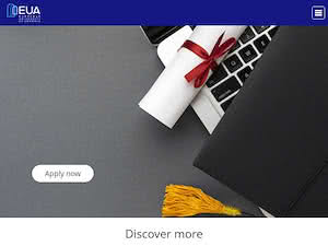 European University's official website homepage screenshot