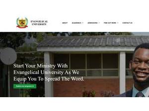 Evangelical University's official website homepage screenshot