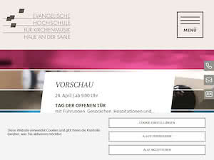 Evangelische Hochschule für Kirchenmusik's official website homepage screenshot