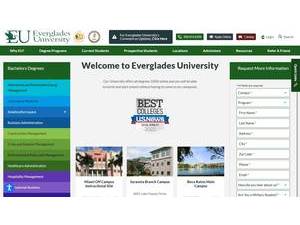 Everglades University's official website homepage screenshot