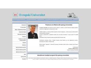 Evropski Univerzitet's official website homepage screenshot