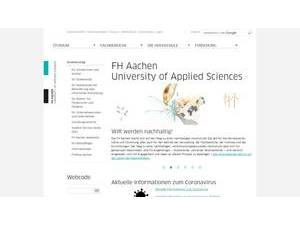 Fachhochschule Aachen's official website homepage screenshot