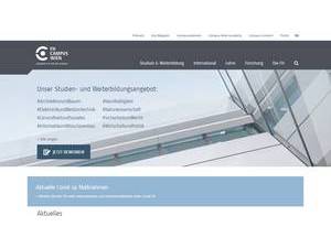 Fachhochschule Campus Wien's official website homepage screenshot
