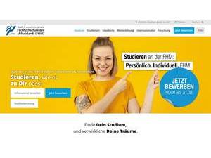 Fachhochschule des Mittelstands's official website homepage screenshot