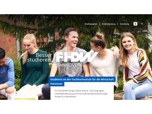 Fachhochschule für die Wirtschaft Hannover's official website homepage screenshot