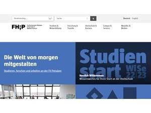 Fachhochschule Potsdam's official website homepage screenshot