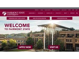 Fairmont State University's official website homepage screenshot