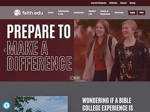 Faith Baptist Bible College and Theological Seminary's official website homepage screenshot