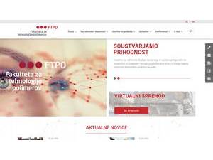 Fakulteta za tehnologijo polimerov's official website homepage screenshot