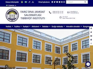 Farg'ona jamoat salomatligi tibbiyot instituti's official website homepage screenshot