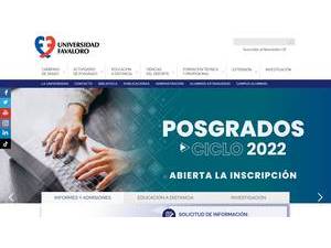 Favaloro University's official website homepage screenshot