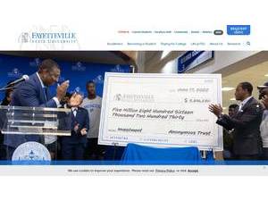 Fayetteville State University's official website homepage screenshot