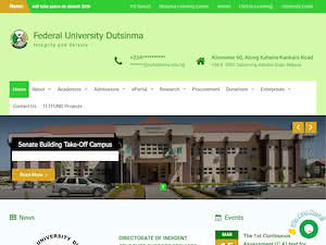 Federal University, Dutsin-Ma's official website homepage screenshot