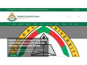 Federal University, Gusau's official website homepage screenshot