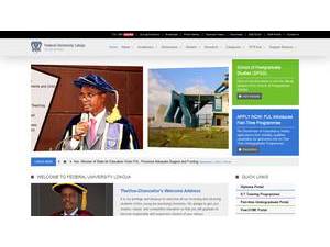 Federal University, Lokoja's official website homepage screenshot