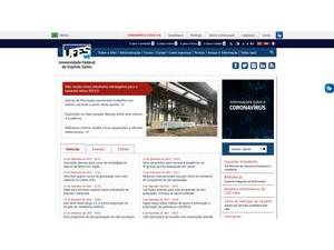 Federal University of Espírito Santo's official website homepage screenshot