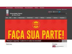 Federal University of Ouro Prêto's official website homepage screenshot